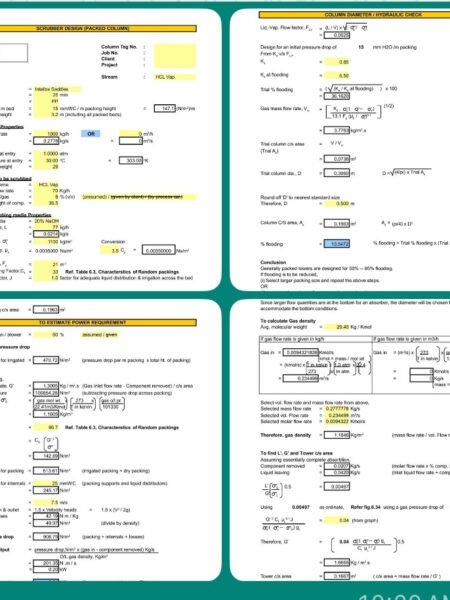 scrubber-design-excel-sheet-packed-column