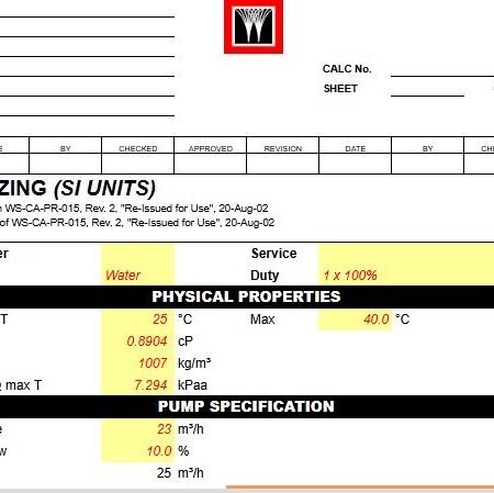 pump-design-si-units-excel-sheet