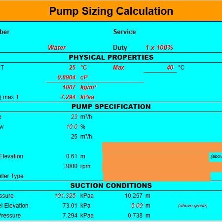 pump-design-excel-sheet